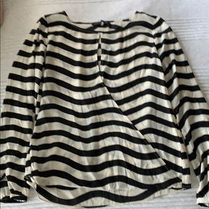 Banana Republic Black & White Stripe XS Top